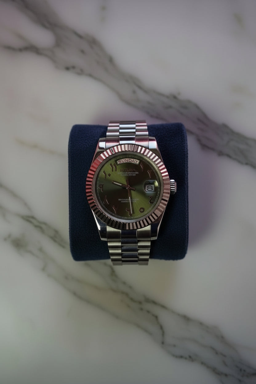 Mod Prestique-Date Olive Arabic Dial