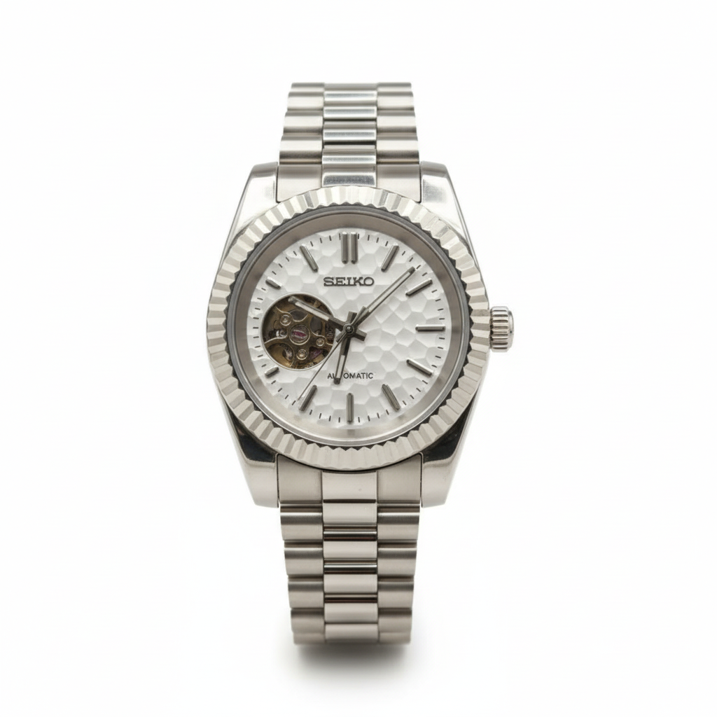 Mod Prestique Silver Textured Open Heart