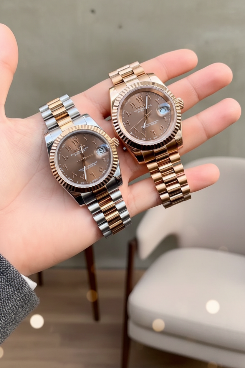 Mod Prestique Chocolate Rose Gold Arabic Dial